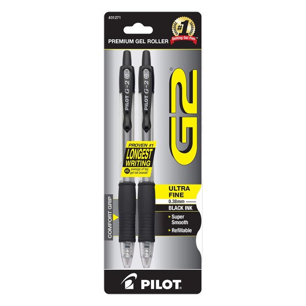 Pilot G2 Ultra Fine Refillable Gel Pen - 0.38mm